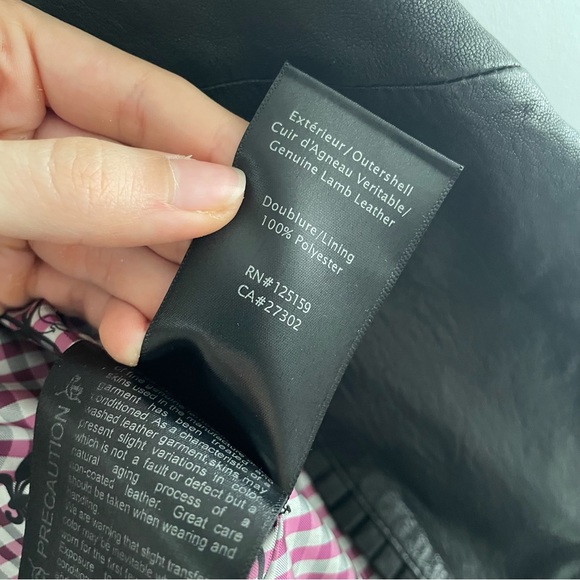 Mackage Black Leather Kenya Moto Style Jacket Size XS - Picture 7 of 10